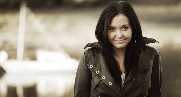 Portrait of happy young woman outdoor