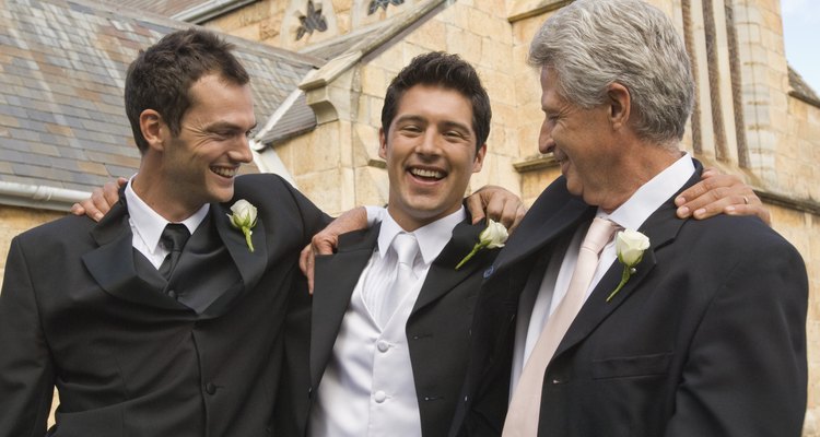 Groom with father and groomsmen