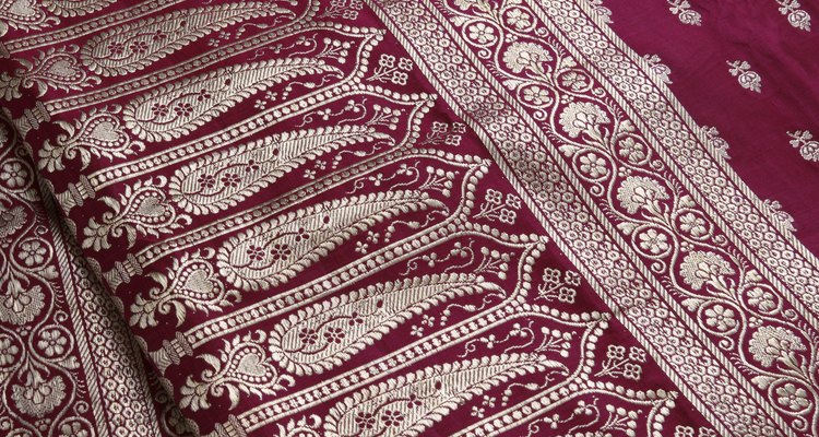 Indian Saree embroidery design close-up
