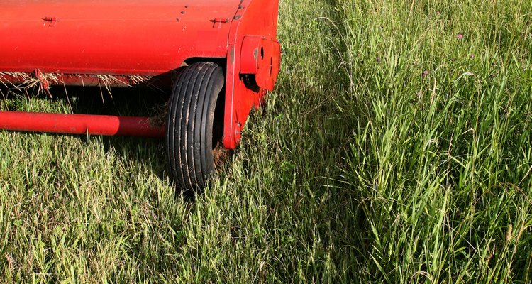 La mejor manera de cortar las malas hierbas altas con un tractor cortacésped es cortar la zona dos veces para no dañar las partes de la máquina.