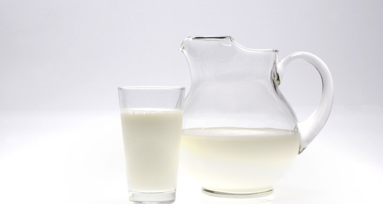 Pitcher and glass of milk