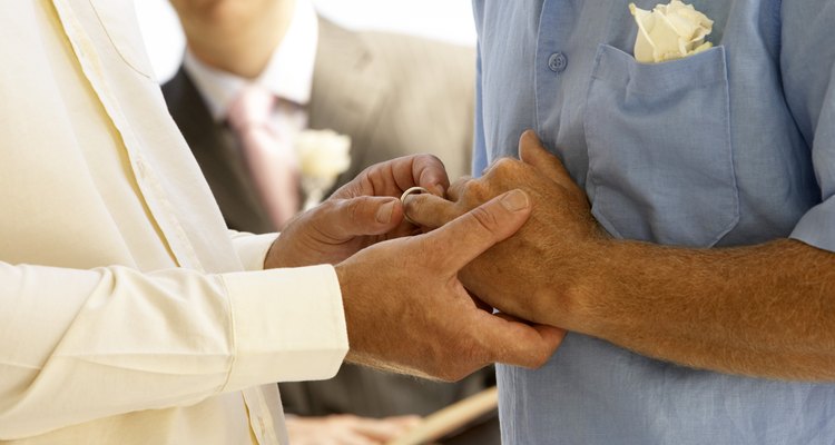 Couple's hands during a wedding ceremony