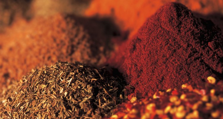 close-up of assorted dry herbs and spices