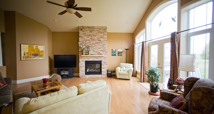 Use wood mouldings to create a frame around doors or a fireplace.