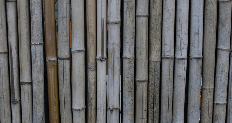 Cuelga los palos de bambú de lado a lado de forma vertical u horizontal, para crear un efecto de papel tapiz.