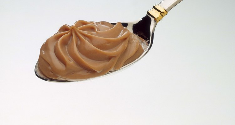 Peanut butter swirl on spoon