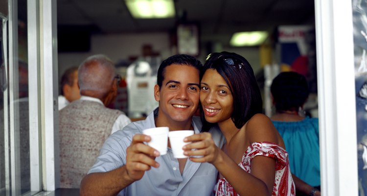 Couple having coffee