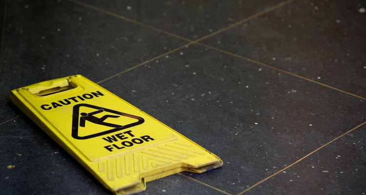 A caution sign will warn individuals of safety hazards.