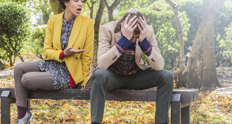 Arguing park couple