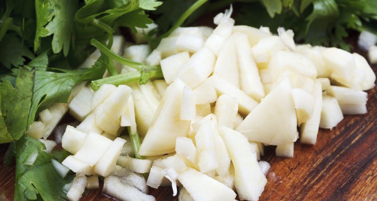 chopped garlic, parsley and cilantro