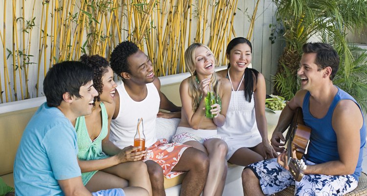 Friends smiling and celebrating