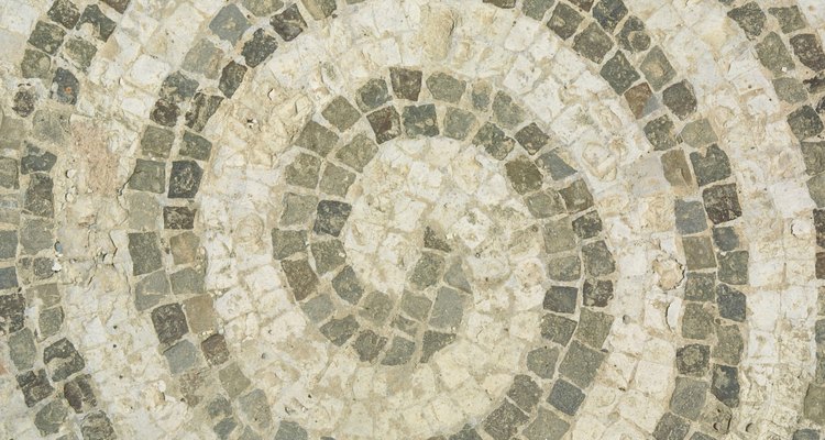 Mortar holds these tiles in place.