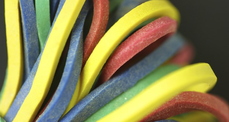 Melted rubber bands can yield an effective glue.
