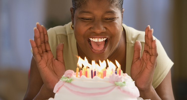 Woman celebrating her birthday