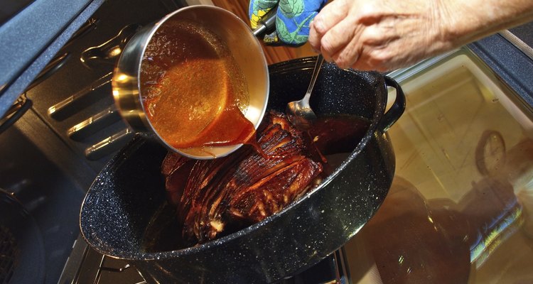 Honey Glazing the Ham