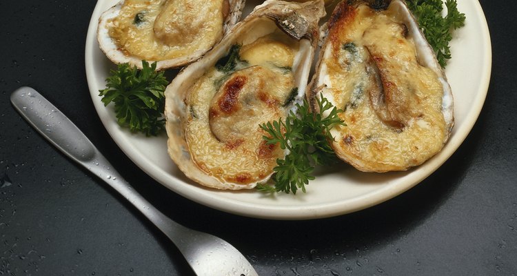 Oysters on plate