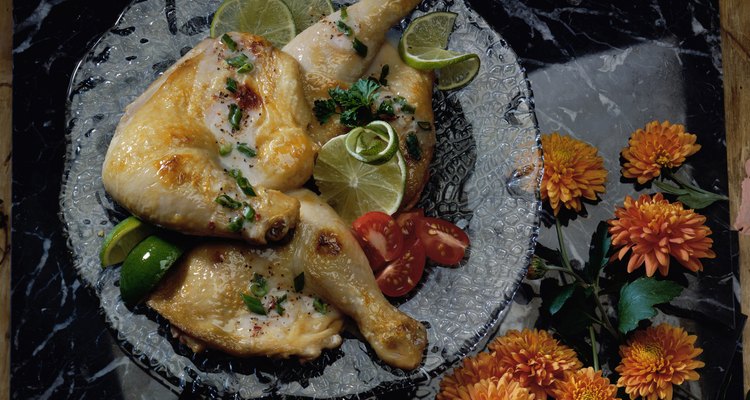 Baked chicken on a plate