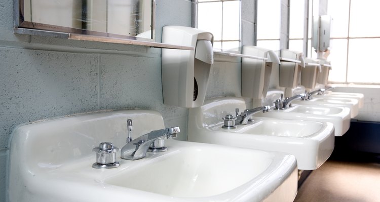 Commercial bathrooms often have multifold or c-fold paper towels to dry hands.