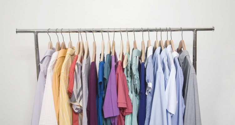 Shirts hanging on a rack