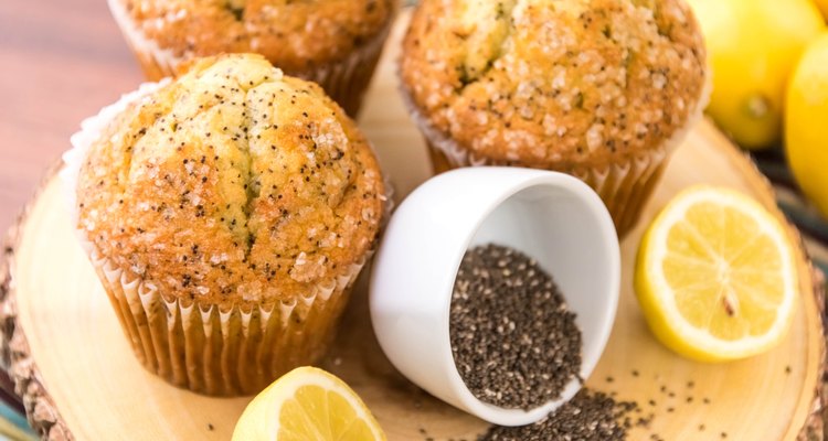 fresh baked lemon poppyseed muffins