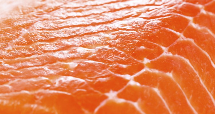 Fresh red salmon texture. Closeup