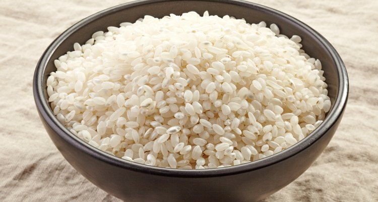 bowl of raw round rice