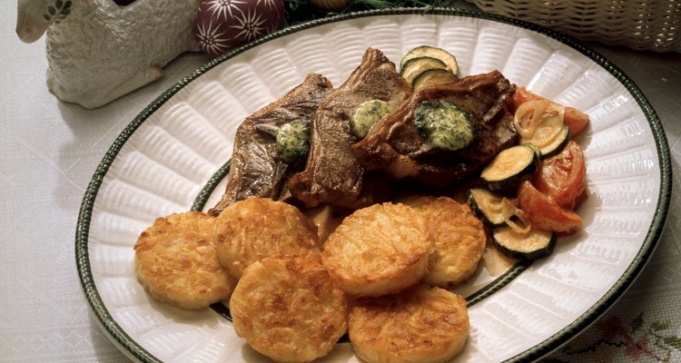 Lamb Chop with Herb Butter and Semolina Patties