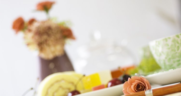 Afternoon tea on table setting