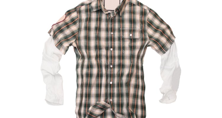 Plaid Twofer Shirt on White Background