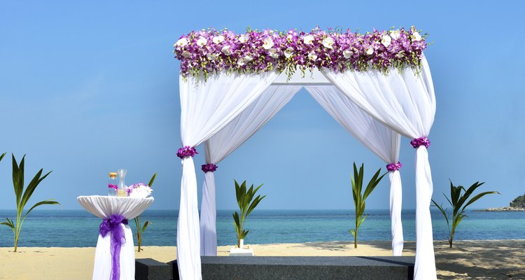 Wedding setting on the beach