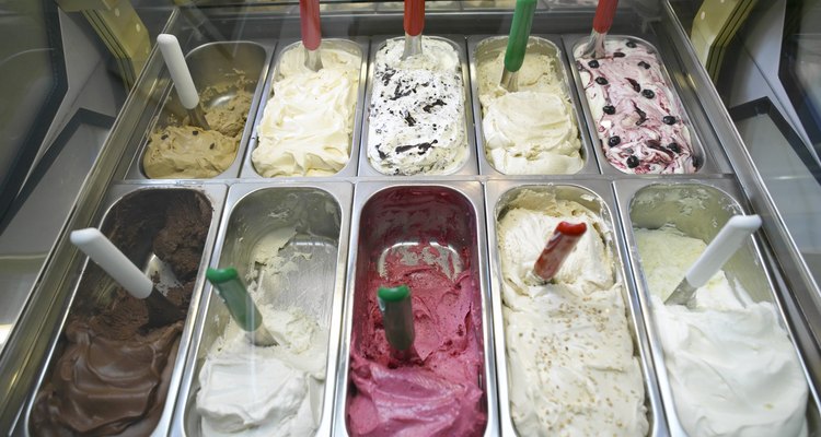 Variety of gelato choices