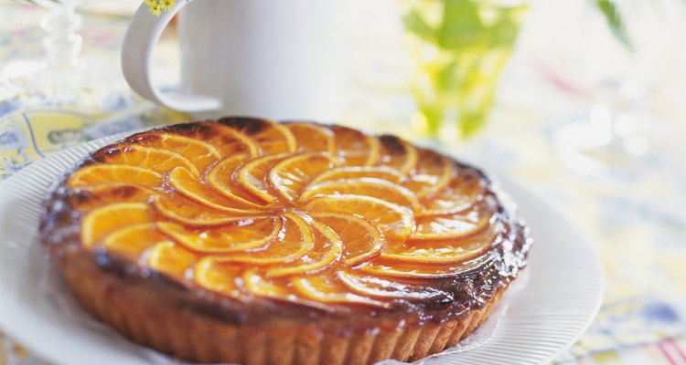 Orange tart on plate