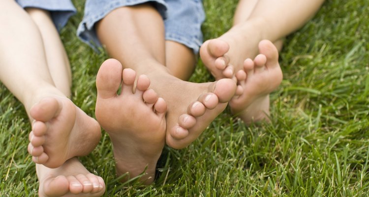 feet in grass