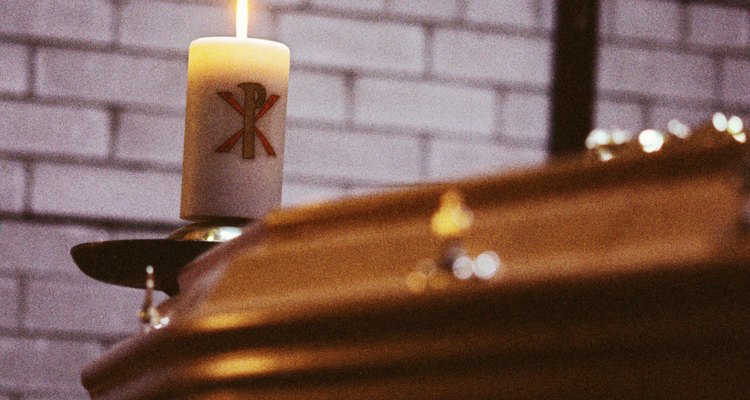 Coffin in a church