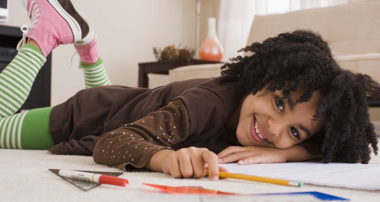 An art project can occupy a child indoors.