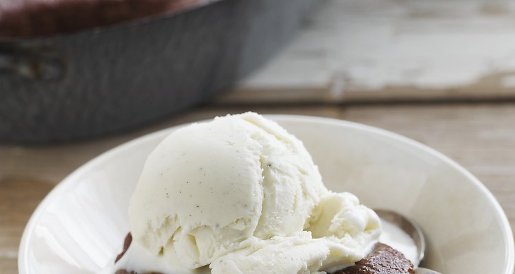 Indian Pudding with Vanilla Ice Cream