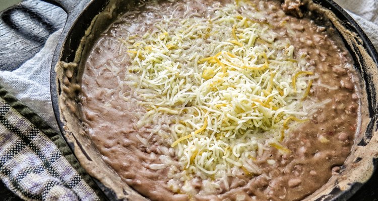 Black Beans in Iron Skillet with Cheese