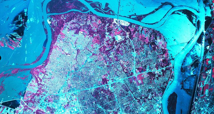 Confluencia de río Mississippi y Missouri.