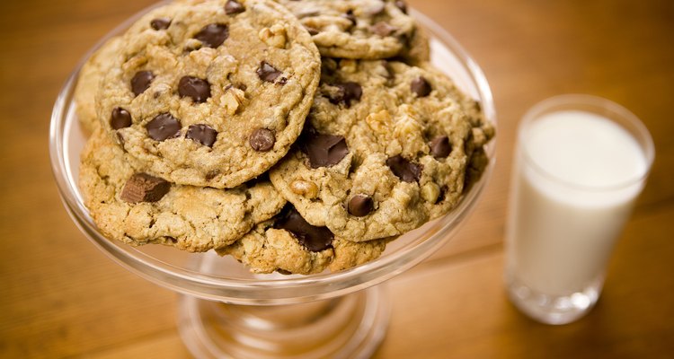 Cookies on a glass dish