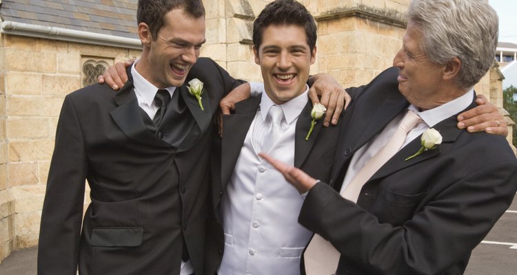 Groom with father and groomsmen