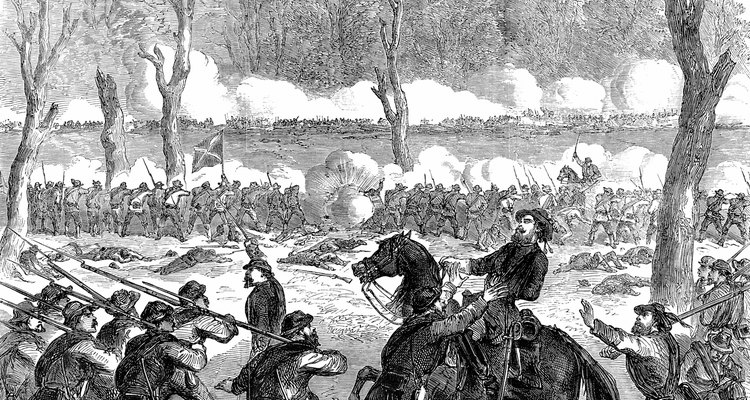 El general Bell herido en batalla durante la Guerra Civil.