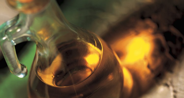 close-up of a bottle of olive oil