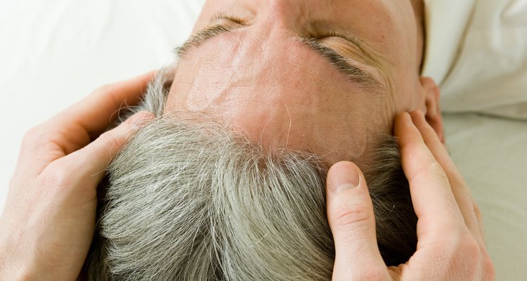 Man getting facial massage