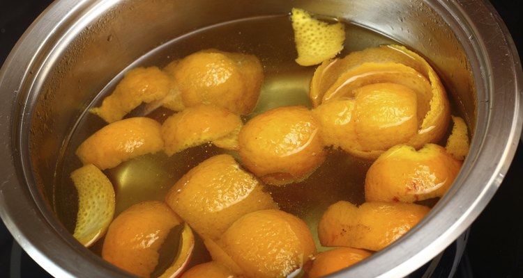 Simmer orange peel into syrup