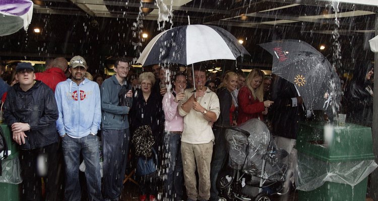 Some awnings provide useful shelter during rainstorms.