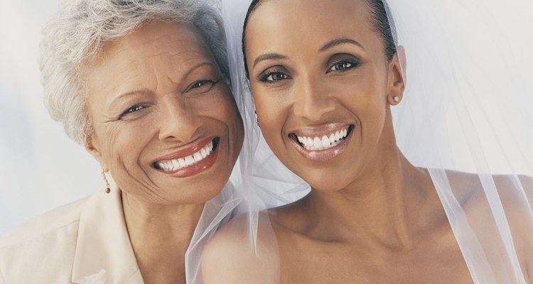 Portrait of a Smiling Bride With Her Mother