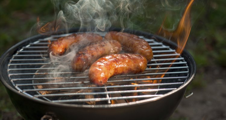 sausages on the grill
