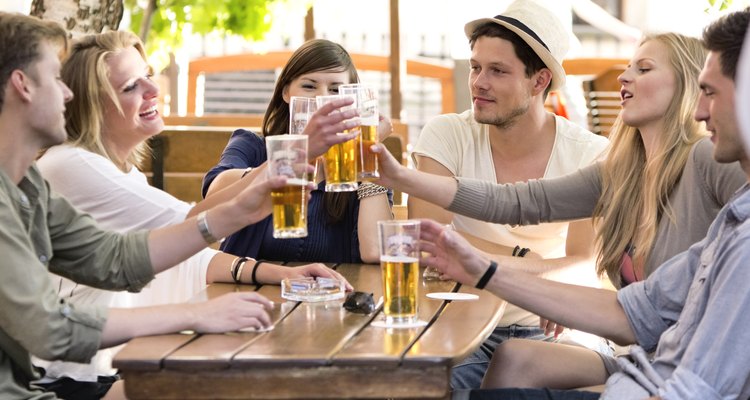 Friends drinking beer