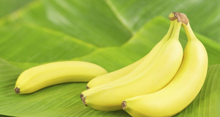 Bananas on leaves