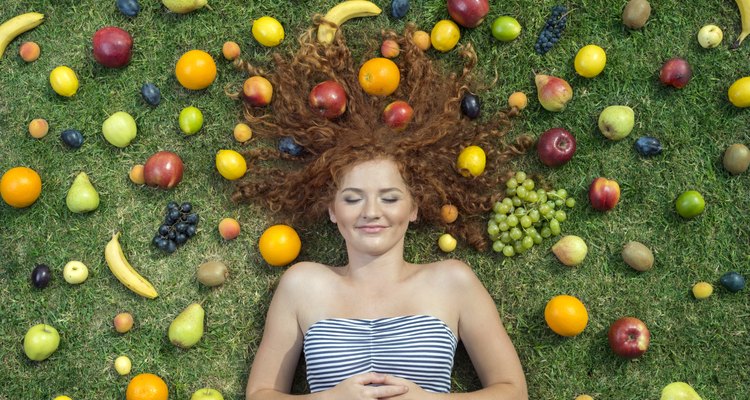 Girl with fruit